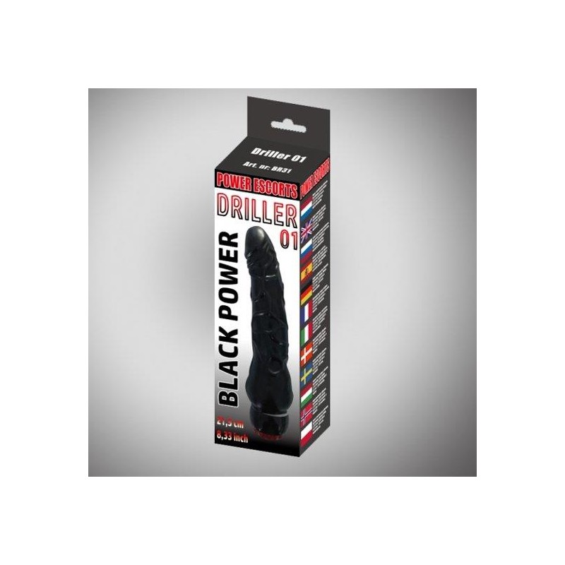 Driller 01 black 21,5 cm realistic vibrating